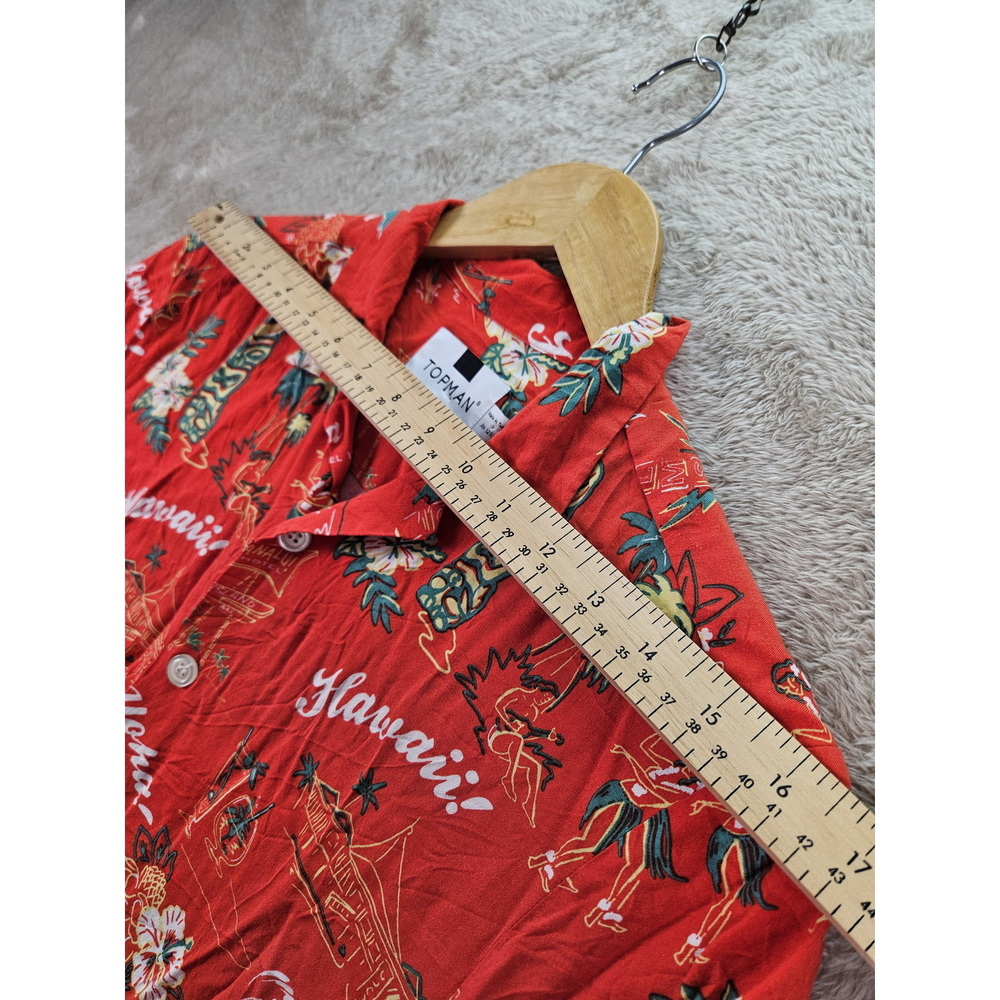 Topman Hawaiian Shirt Vibrant All-over Hawaii Tropical Print Men's Size XS - Picture 7 of 10